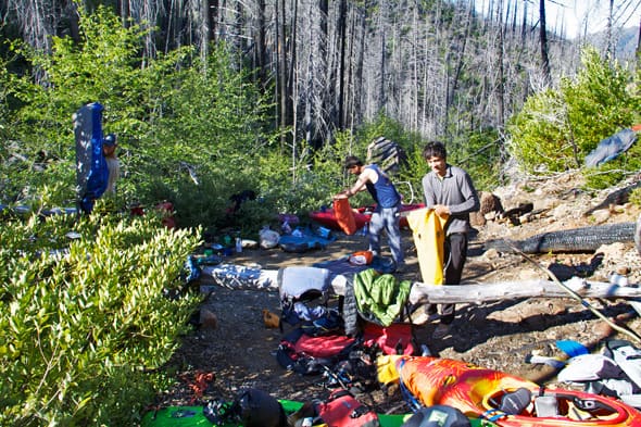 Night one camp along Upper Slide Creek