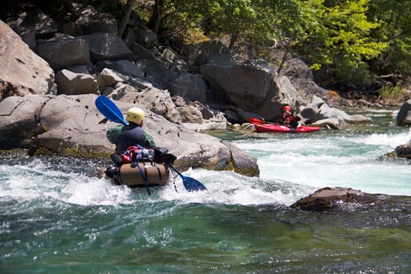 Billy running one of the bigger rapids in the lower canyon