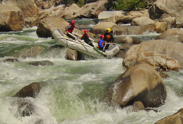 Using Oars for Stability at Lewis's Leap on Cherry Creek