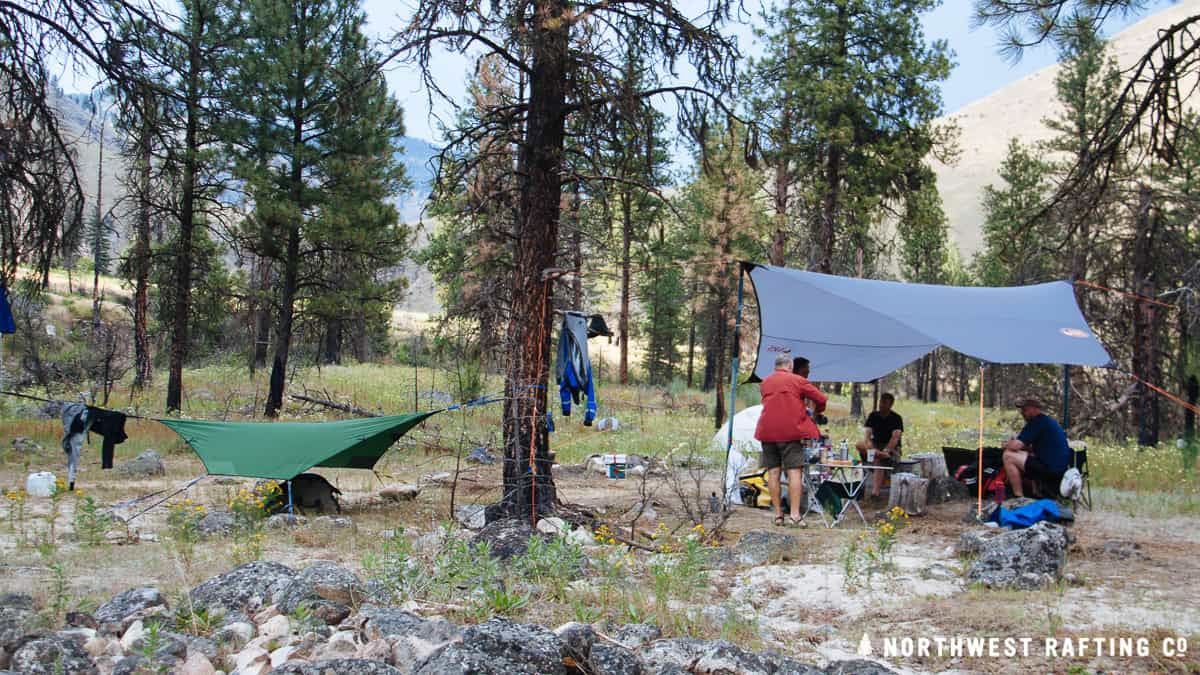 Our final camp just upstream of Mackay Bar on the South Fork of the Salmon River
