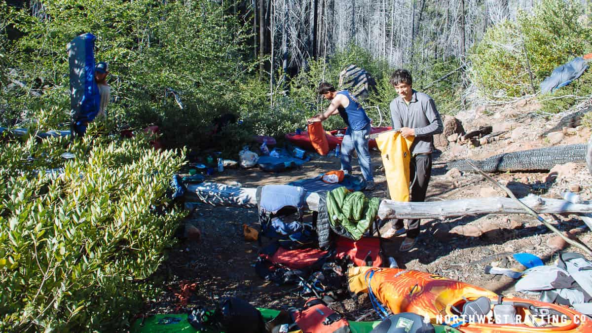 Night one camp along Upper Slide Creek