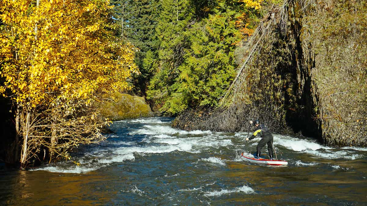 Entering the first basalt gorge on the West Fork of the Hood River