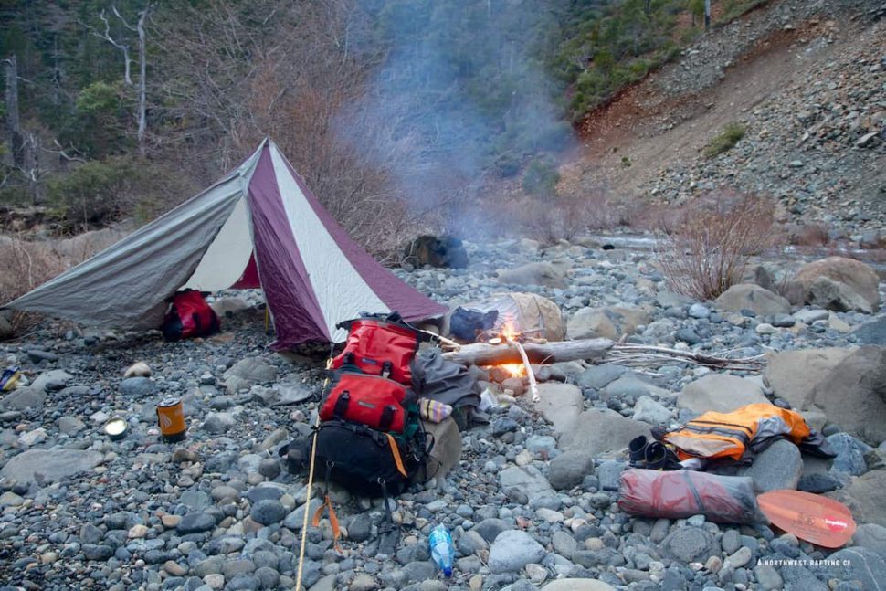 Our camp just below the confluence with Taylor Creek