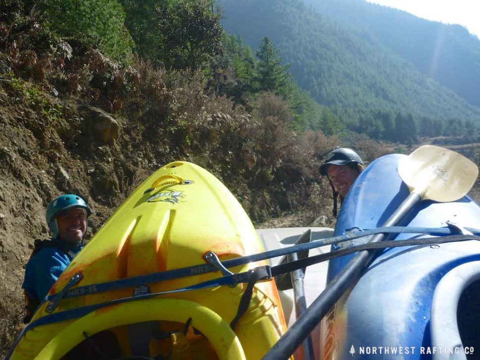 Using the Hilux to portage a couple rapids