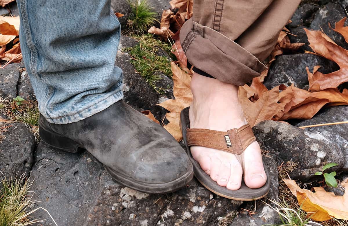 Hiking Boots (or Trail Running Shoes) Or Flip Flops are Typical Camp Footwear
