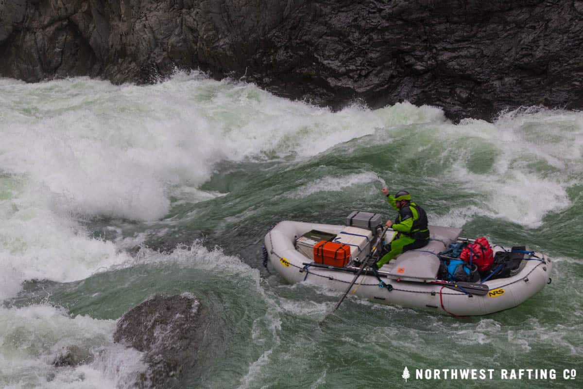 NRS Raft and Frame running Greenwall Rapid on the Illinois River