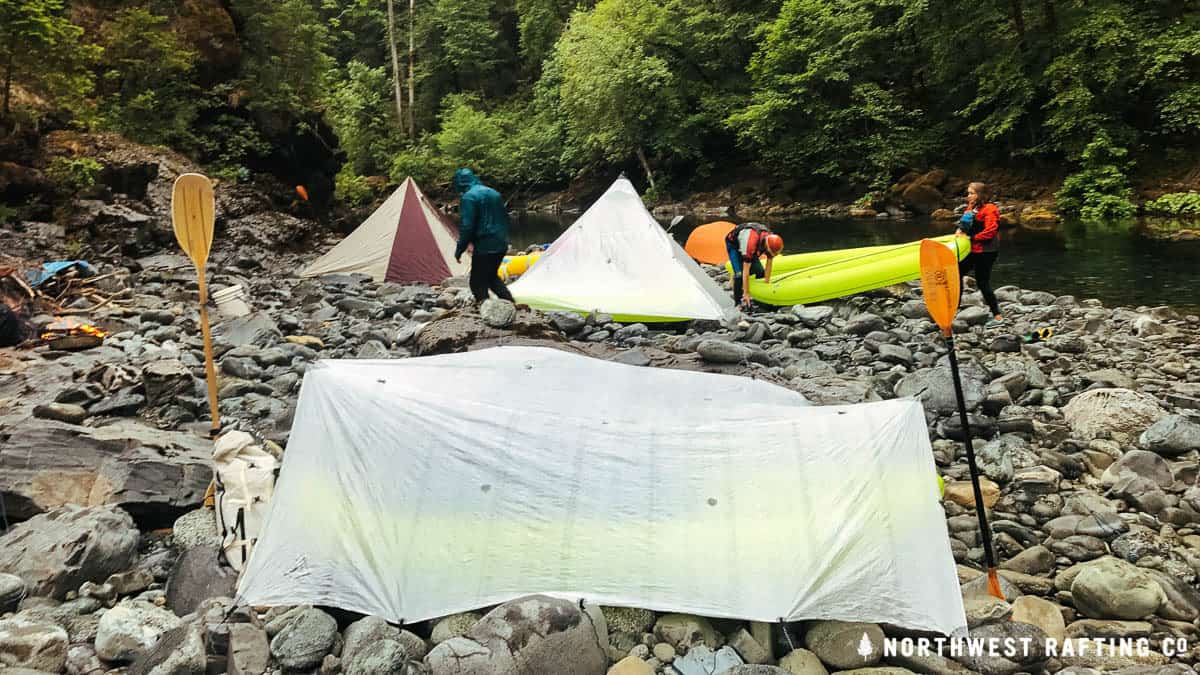 Setting up camp at Chetco Bar