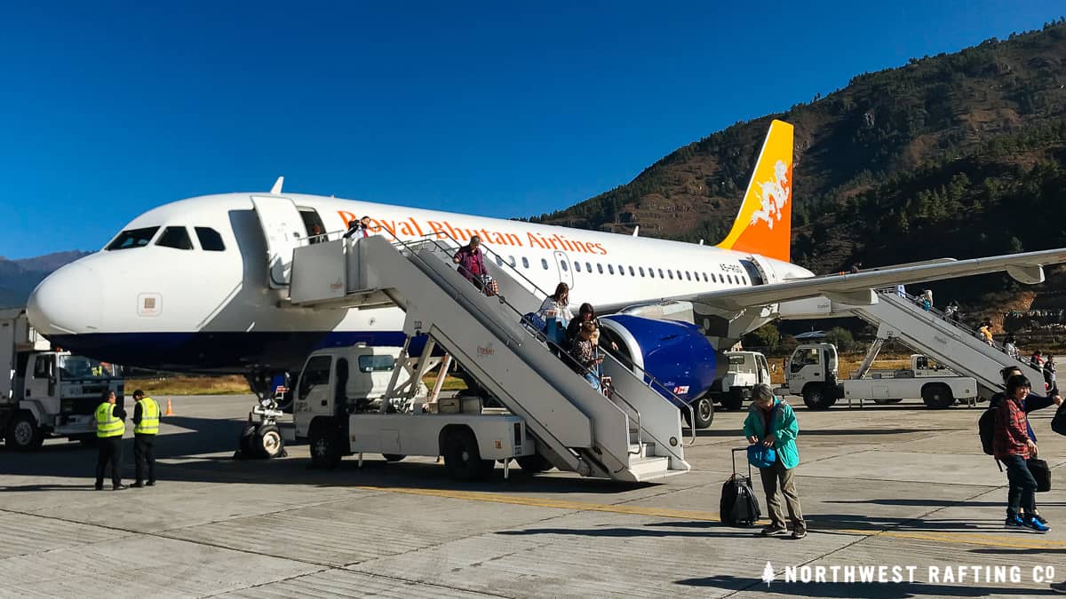 Arriving at the Paro Airport in Bhutan