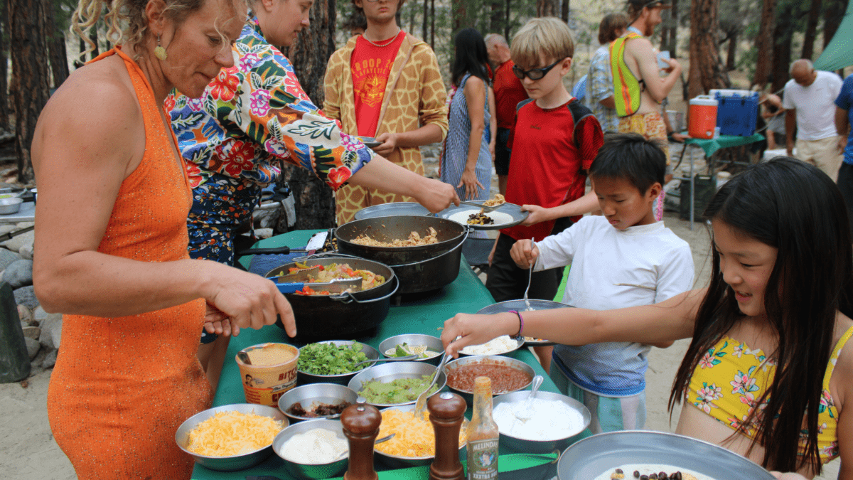 Kids love fajita nights on the river