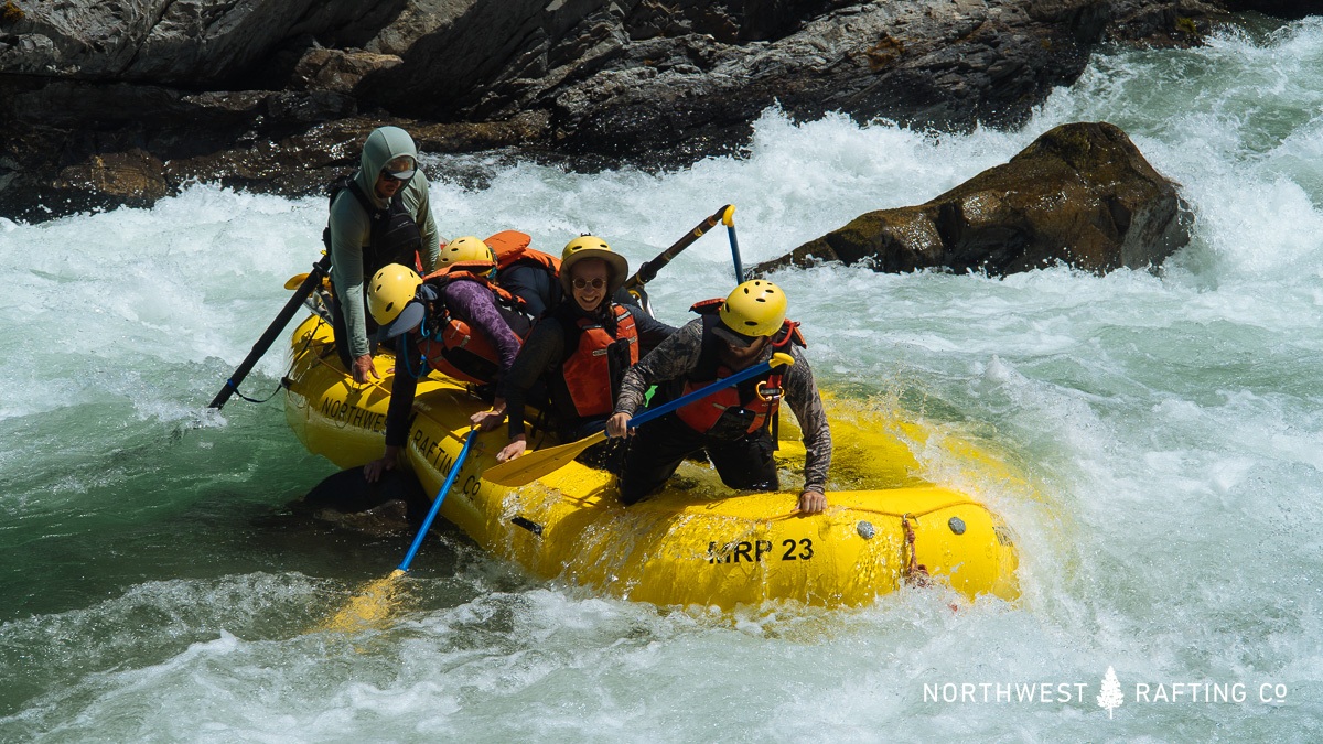Raft Pinned on a Rock