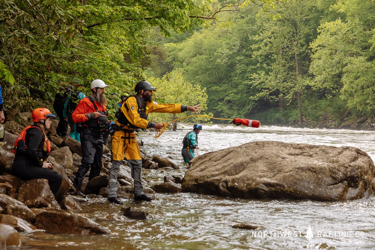 Throw Bag Training in a Whitewater Rescue Course