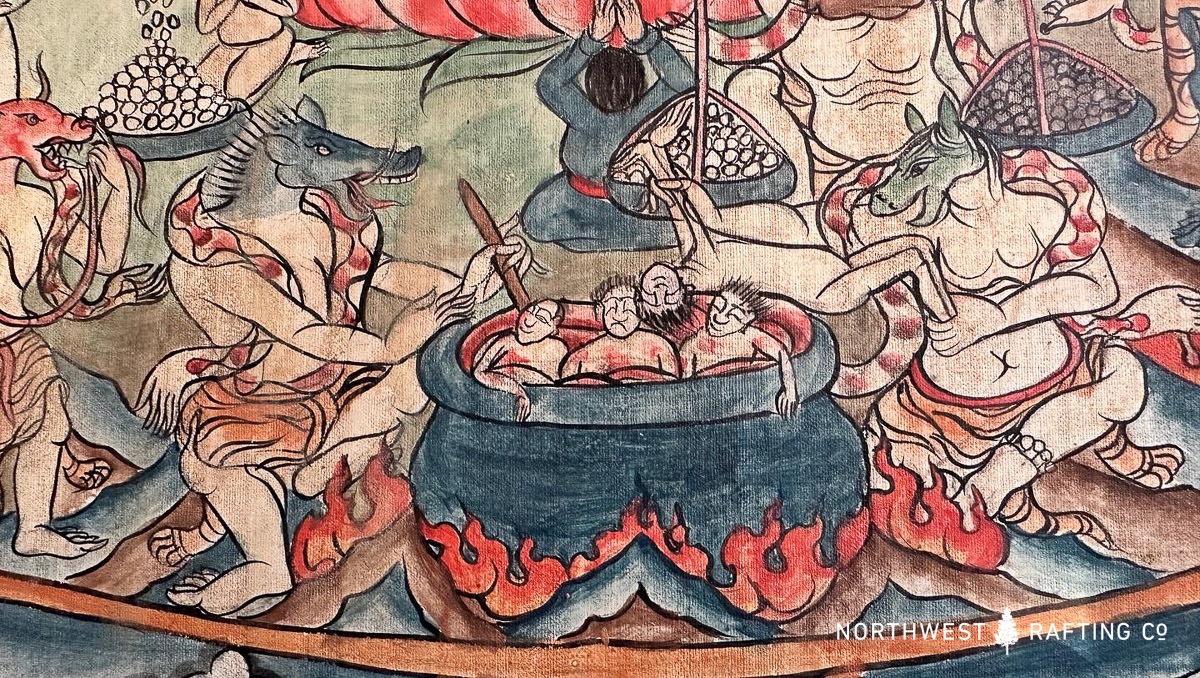 Hell depicted in the Wheel of Life