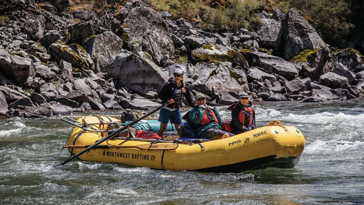 Relaxing in an Oar Raft on the Middle Fork of the Salmon River