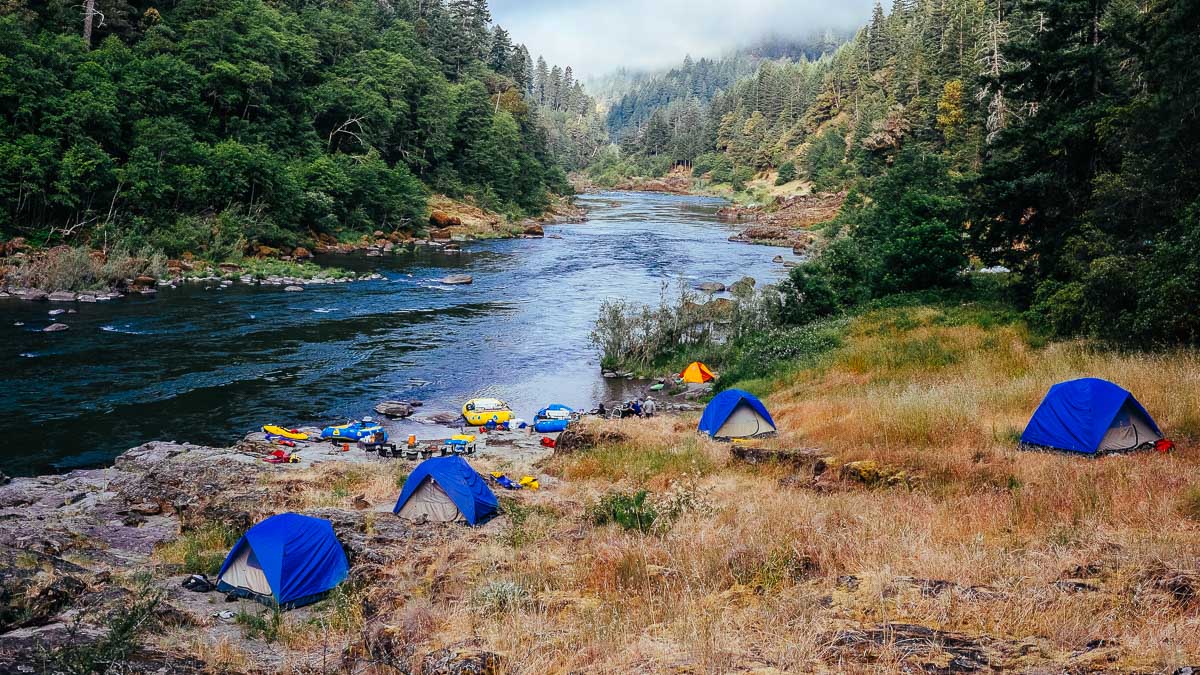 Typical camp site on the Rogue River