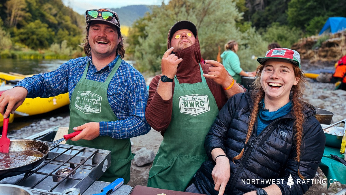 NWRC River Guides Making Dinner on the Rogue River