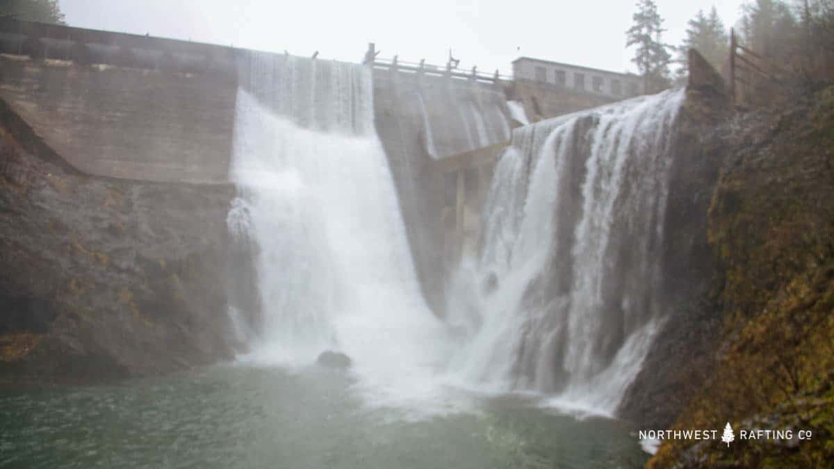 The former Condit Dam on the White Salmon River