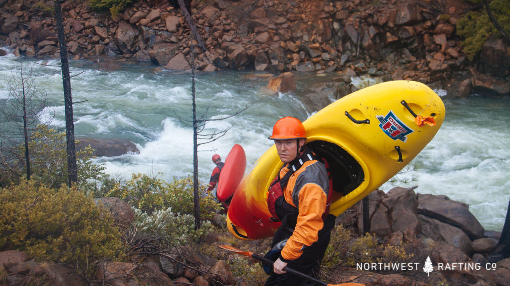 Kevin making the final descent into the North Fork of Rough and Ready Creek