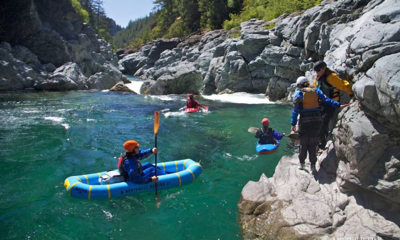 Kayakers in the South Fork of the Smith Gorge