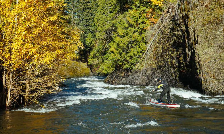 Entering the first basalt gorge on the West Fork of the Hood River