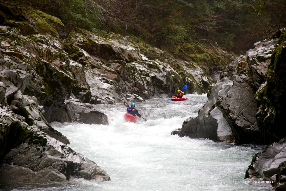 Coming out of the second gorge of the Elk River