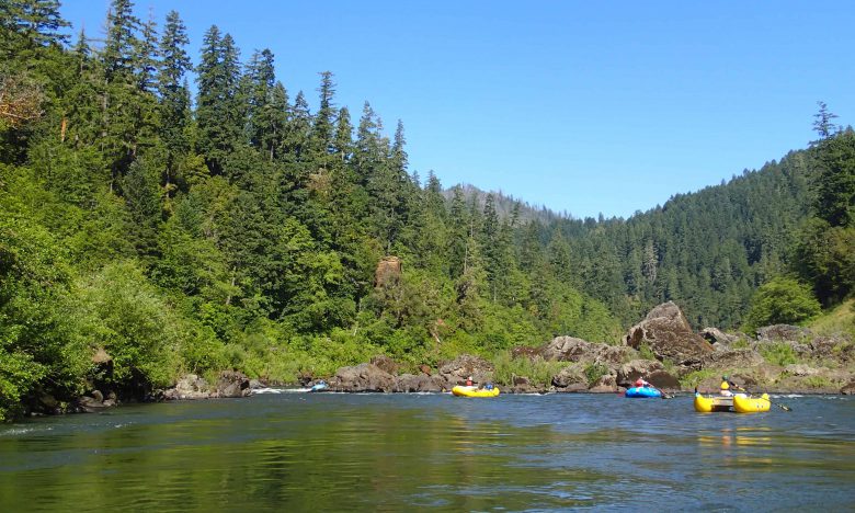 Rowing down the Rogue River