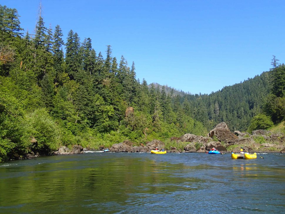 Rowing down the Rogue River