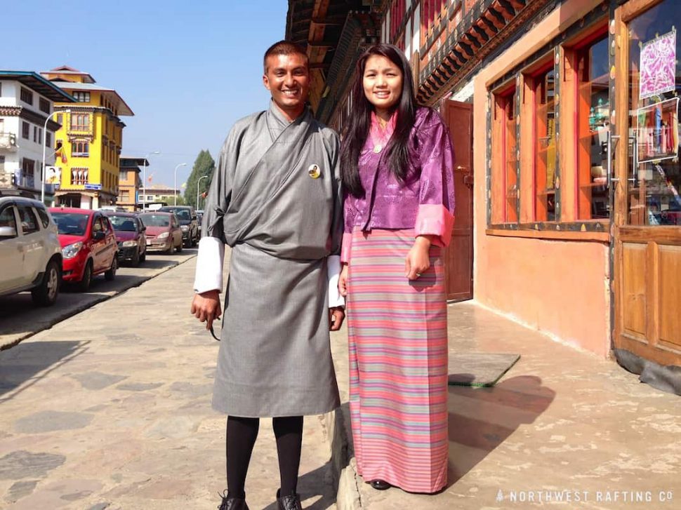 The traditional dress for males is the gho and females is the kira