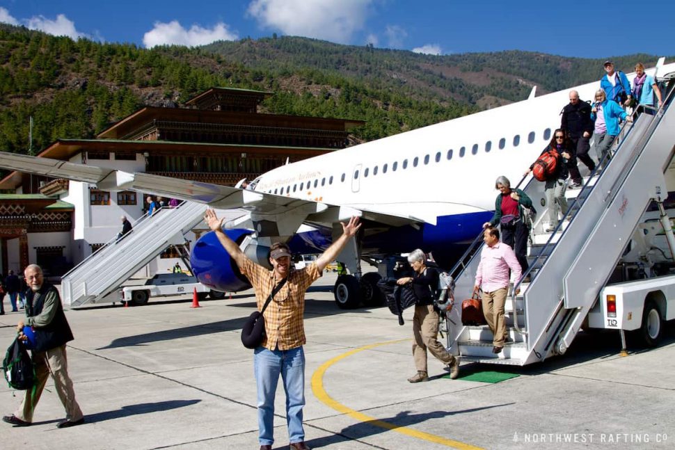 Arriving at the Paro Airport in Bhutan