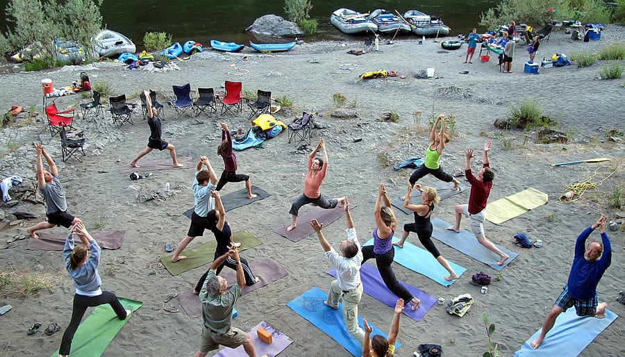 Yoga Class on the Rogue River