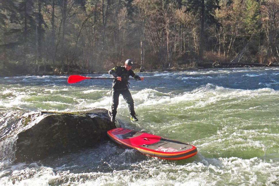 SUP Hopping off the backside of a rock is so glorious