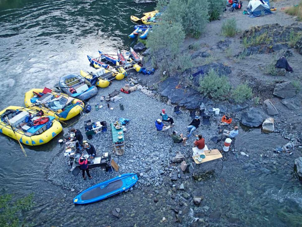 Camping at the mouth of Mule Creek on the Rogue River