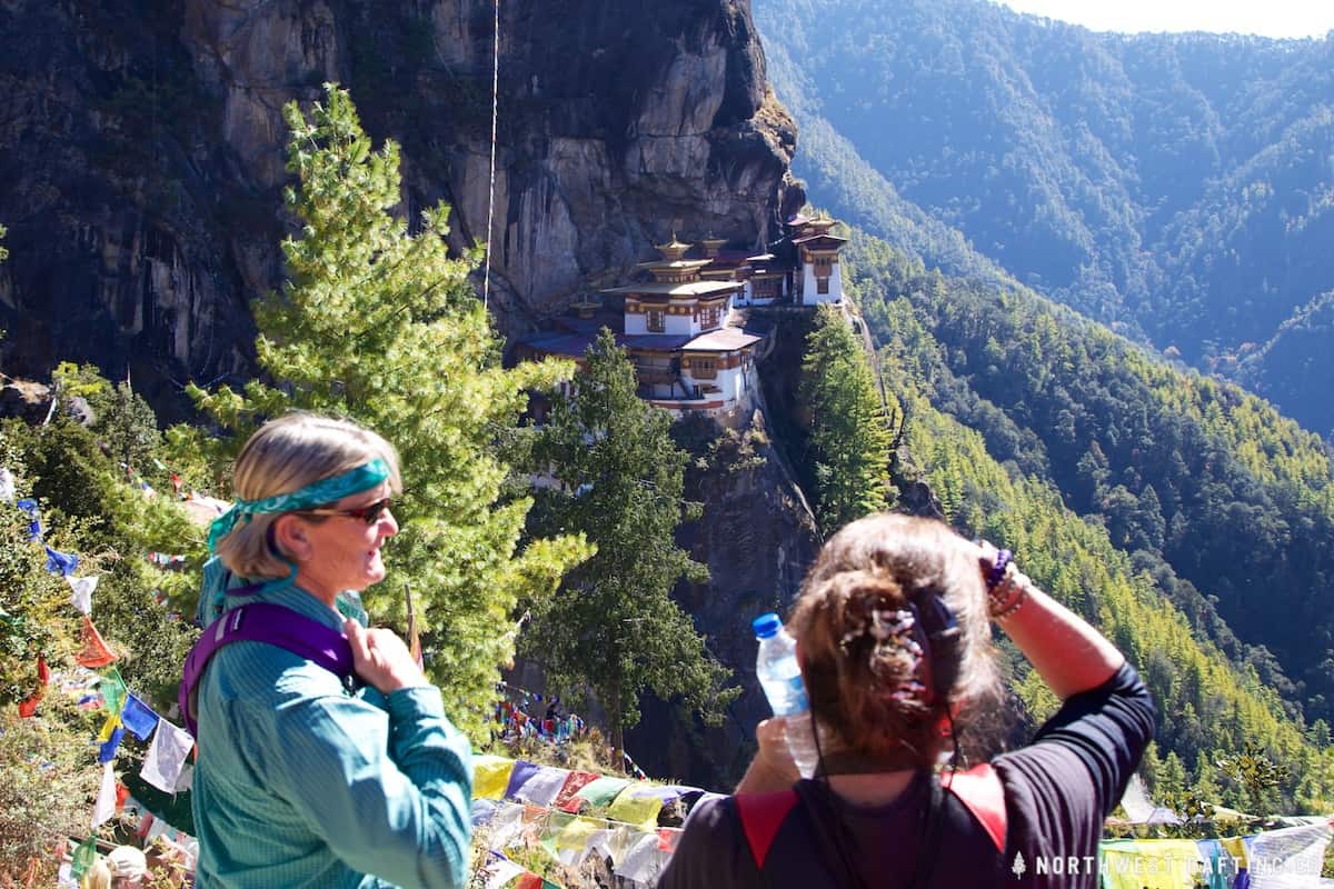 Enjoying the view from the Taktsang Viewpoint