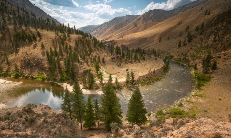 The Middle Fork of the Salmon River flows through the Frank Church-River of No Return Wilderness