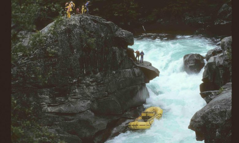 Empty raft finishing Zeta Rapid right side up and headed for the keeper eddy | Photo by Peter Fox