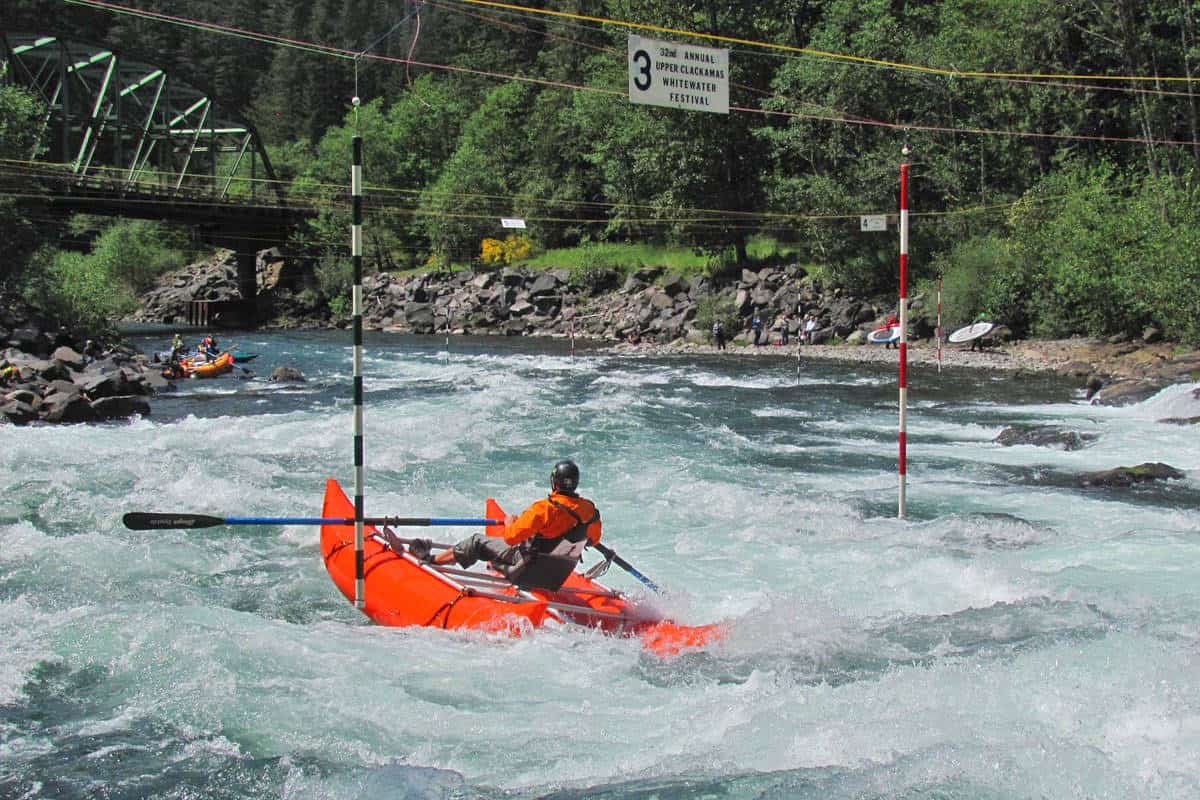 The Cataraft Slalom Race at the Upper Clackamas Whitewater Festival