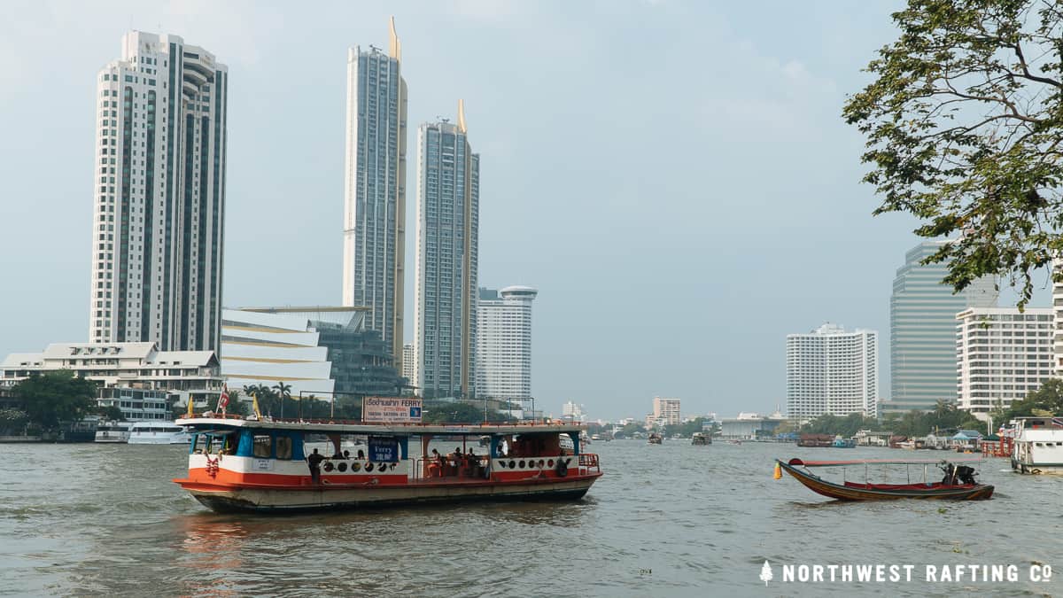 Boat Taxis and Ferries on the Chao Phraya River in Bangkok