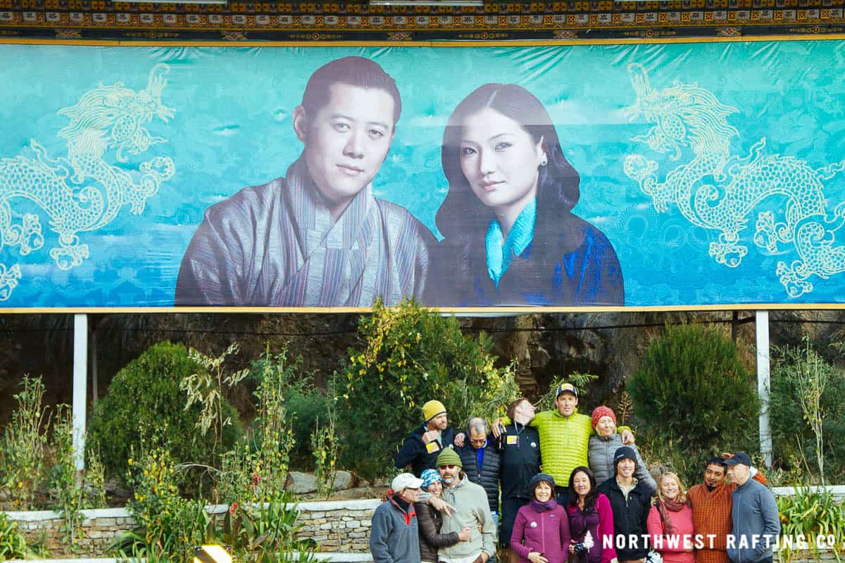 Billboard portraying the 5th King and Queen of Bhutan