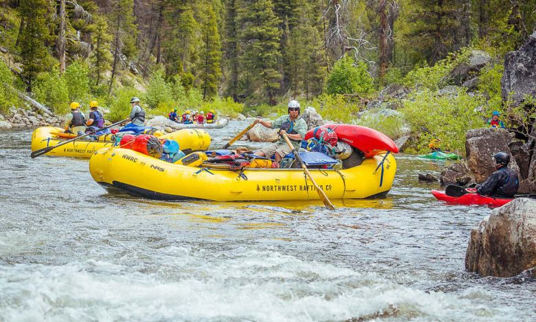 Rafts on the Middle Fork of the Salmon River near Boundary Creek