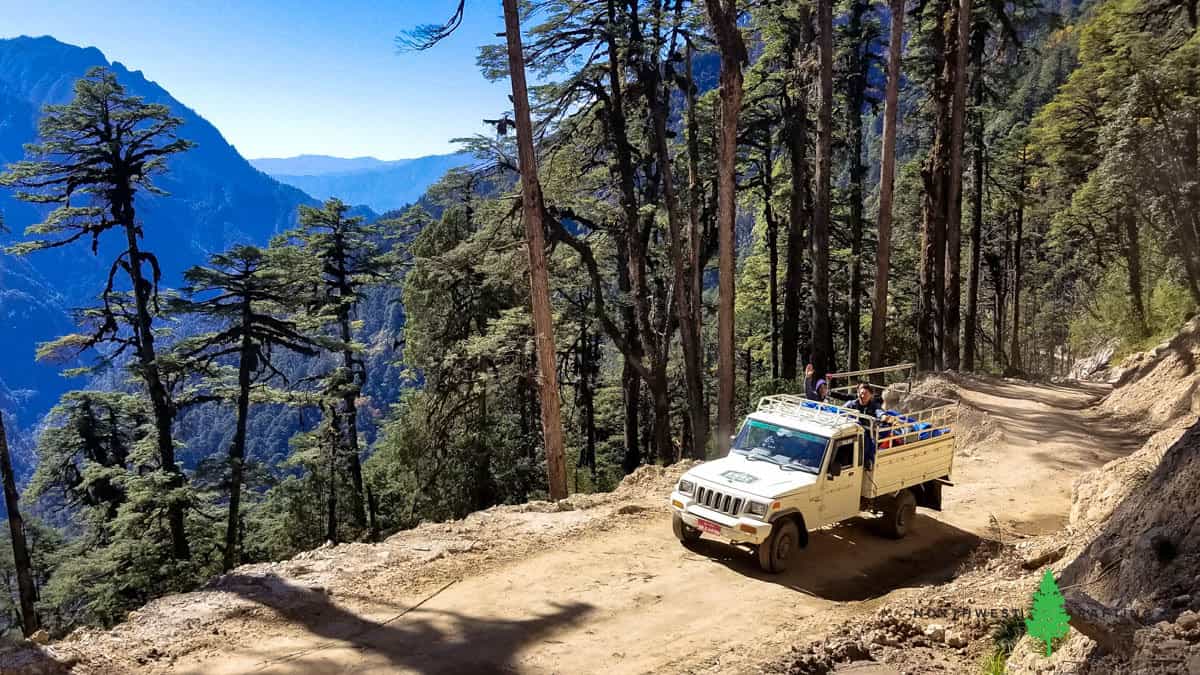 Driving the road between Laya and Gasa