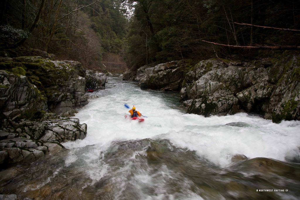 kayaker, clear water, canyon, bedrock