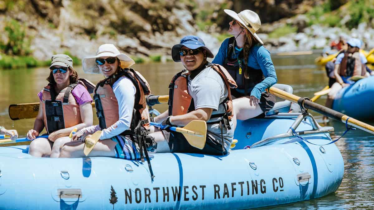 Kaela guiding a raft on the Rogue River