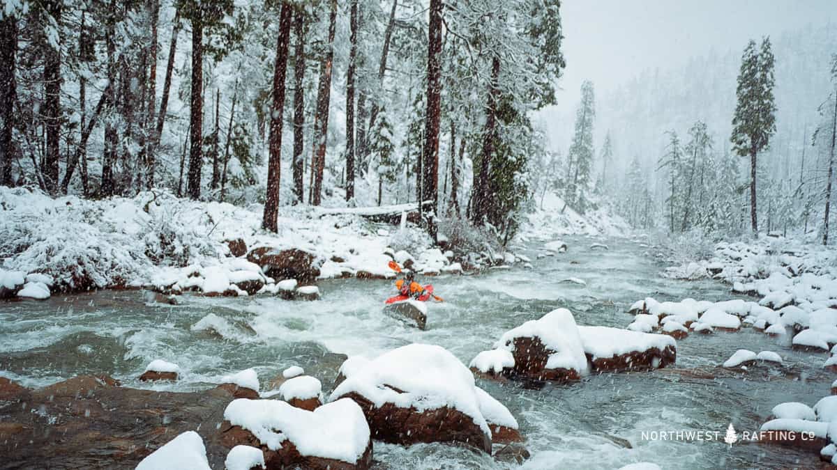 Kayaking on the South Fork of Rough and Ready Creek