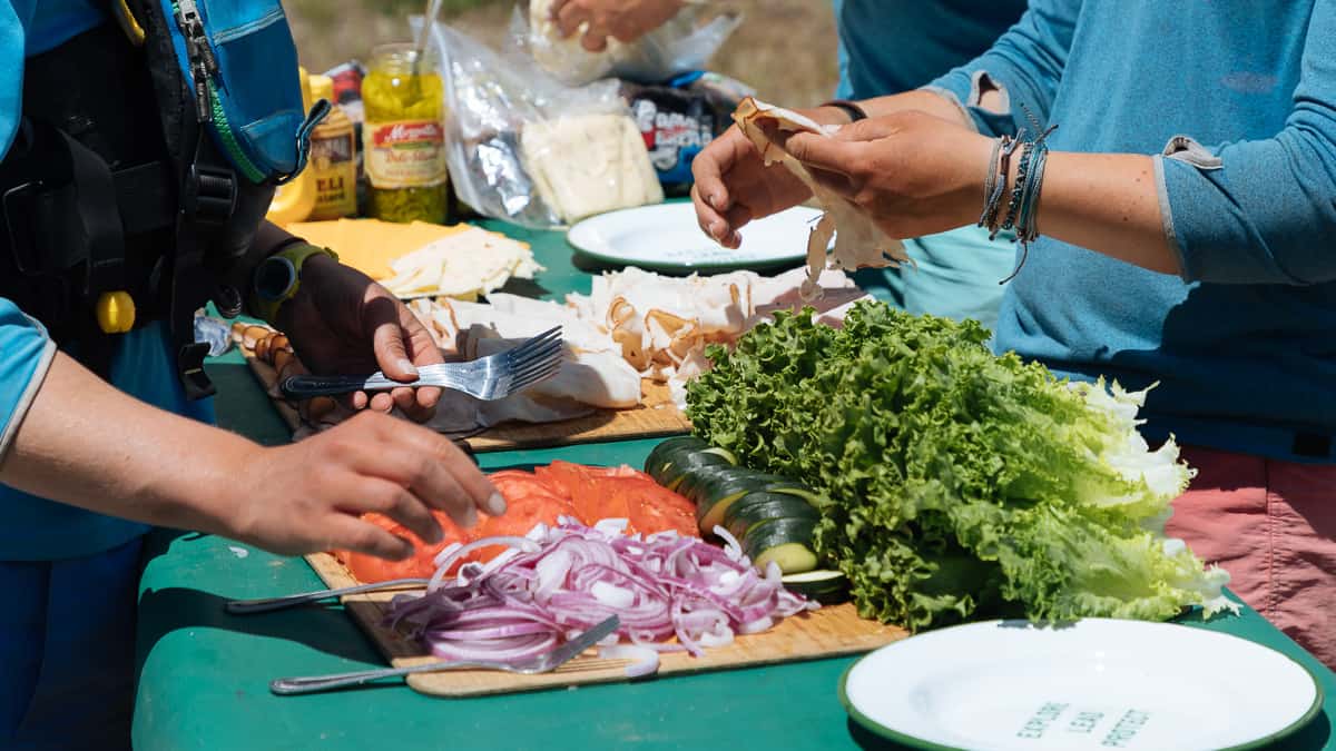 Preparing lunch on the river