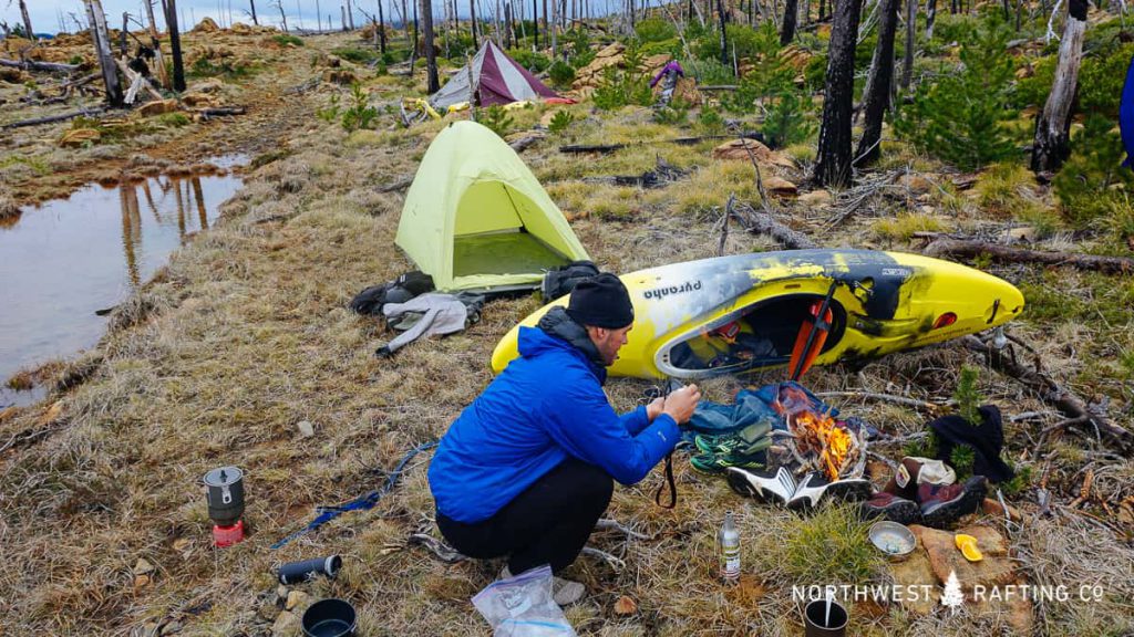 Beautiful first night camp en route to the North Fork of Rough and Ready Creek