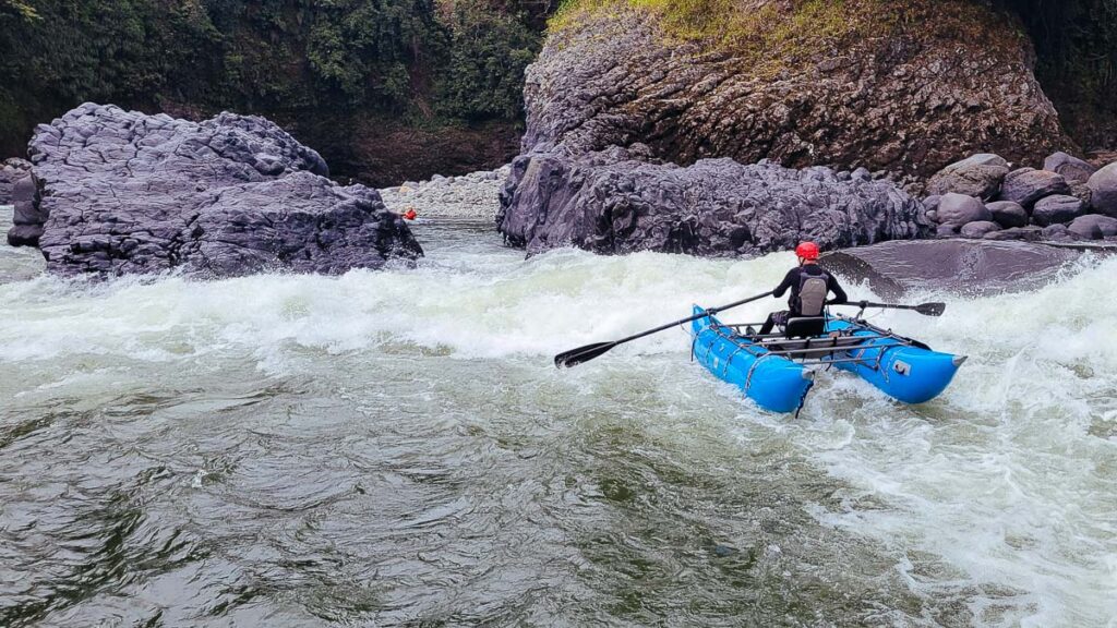 Rowing a Cataraft in Ecuador