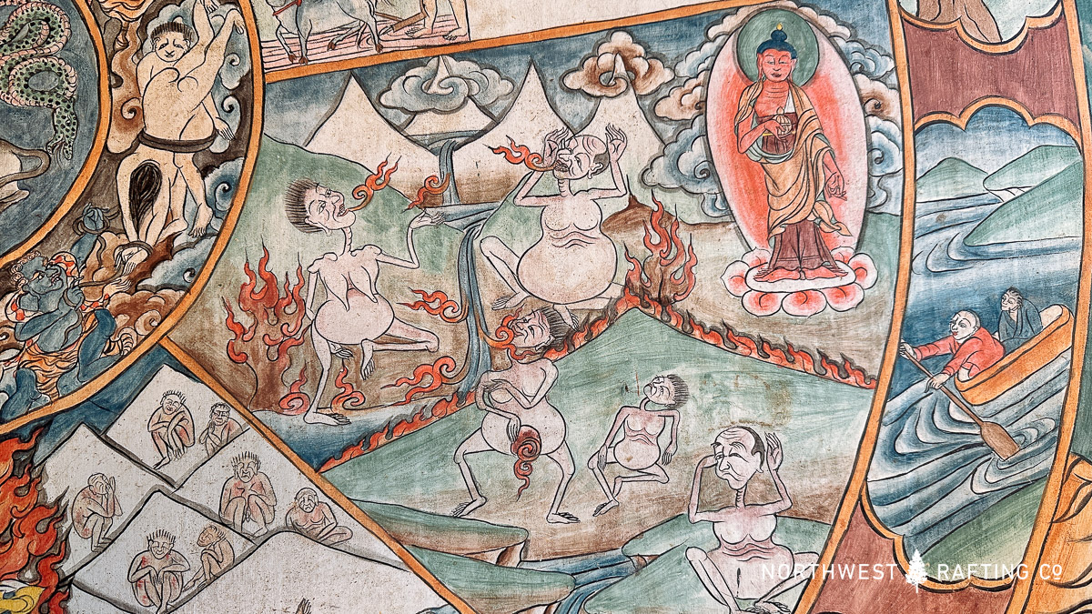 The Hungry Ghost Realm depicted in the Wheel of Life